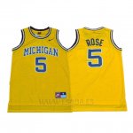 Camiseta NCAA Michigan State Spartans Jalen Rose #5 Retro Amarillo